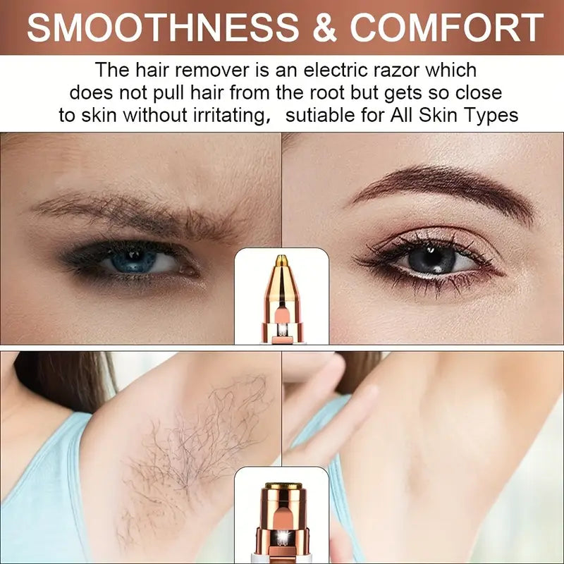 2-in-1 Rechargeable Eyebrow & Face Hair Remover – Gentle & Portable